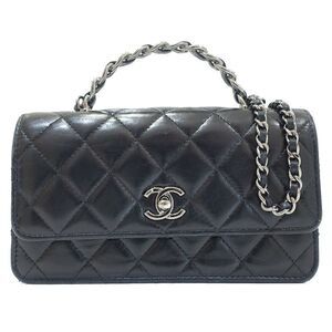 Chanel Matelasse Chain Shoulder Bag Ap3642 Leather BK Svhardware Random